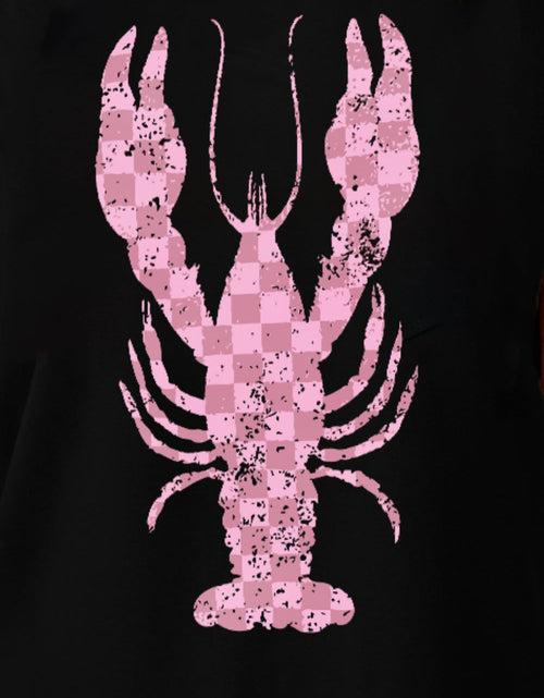 Load image into Gallery viewer, Checkered Lobster Graphic Round Neck Short Sleeve T-Shirt
