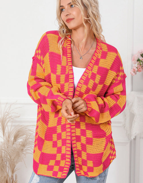 Load image into Gallery viewer, Contrast Exposed Seam Open Front Cardigan
