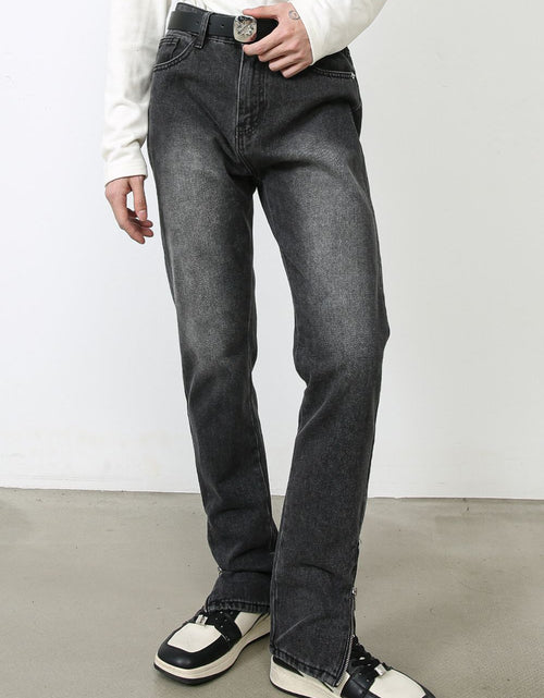 Load image into Gallery viewer, Men's Decor Zip Jeans with Pockets
