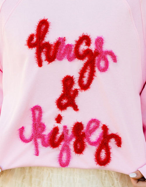 Load image into Gallery viewer, Valentine’s Day HUG AND KISSES Round Neck Sweatshirt
