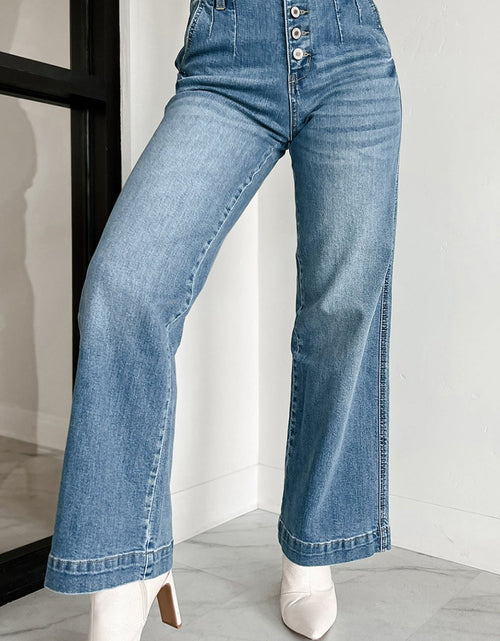 Load image into Gallery viewer, Button Fly High Waist Jeans
