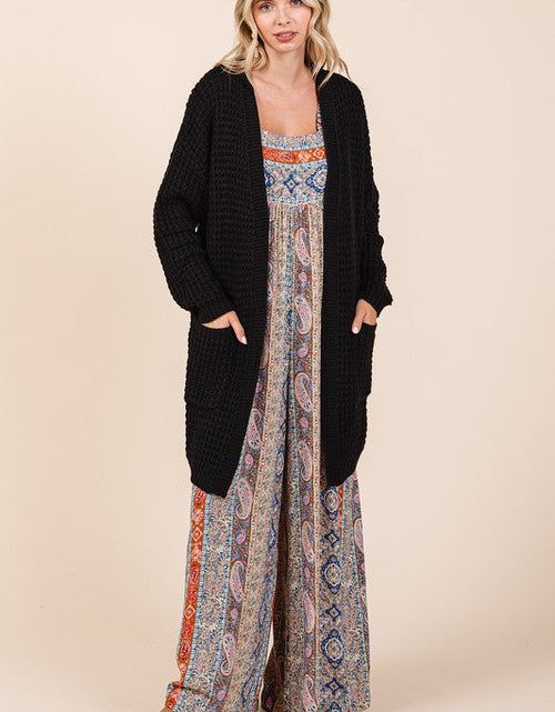 Load image into Gallery viewer, Mittoshop Open Front Long Sleeve Longline Cardigan
