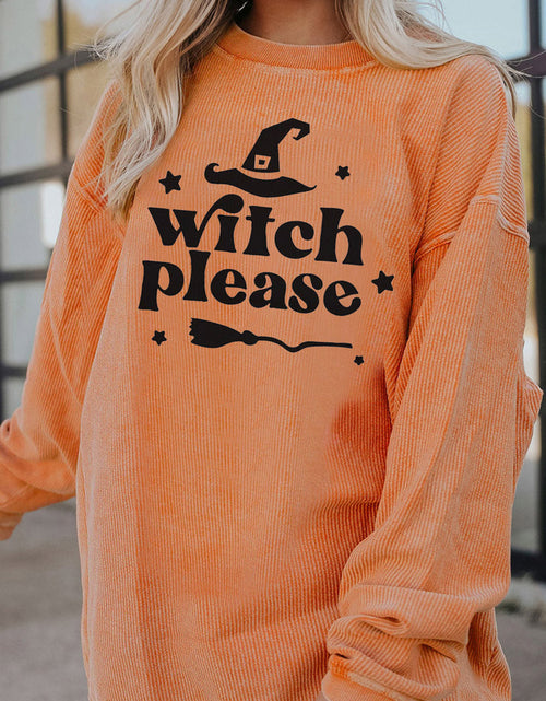 Load image into Gallery viewer, WITCH PLEASE Graphic Dropped Shoulder Sweatshirt
