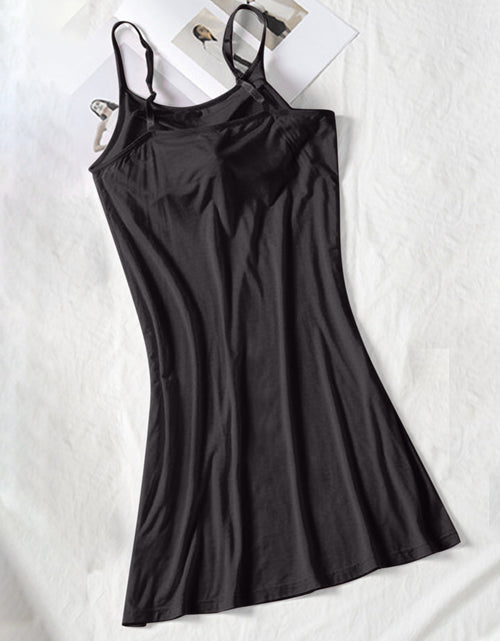 Load image into Gallery viewer, Round Neck Spaghetti Strap Cami Dress with Bra
