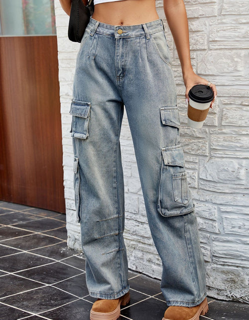 Load image into Gallery viewer, Washed Jeans with Pockets

