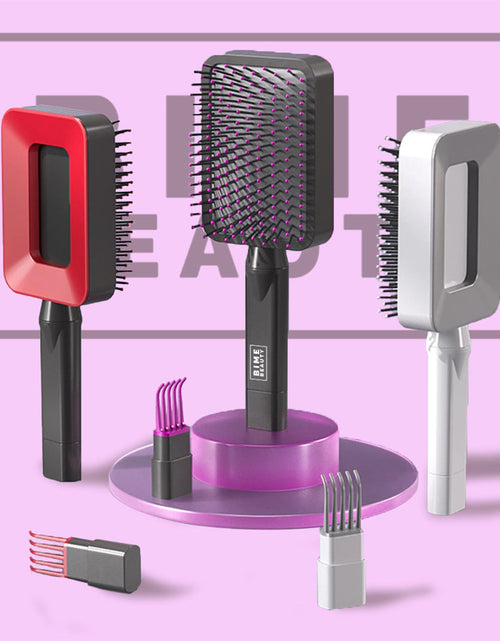 Load image into Gallery viewer, 3D Self-cleaning Deluxe Rectangular Hair Brush by BimeBeauty
