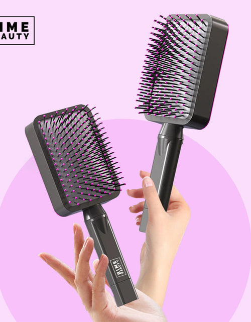 Load image into Gallery viewer, 3D Self-cleaning Deluxe Rectangular Hair Brush by BimeBeauty
