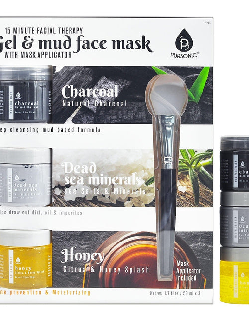 Load image into Gallery viewer, 3 Pack Facial Therapy Mud Face Mask with Mask Applicator by Pursonic
