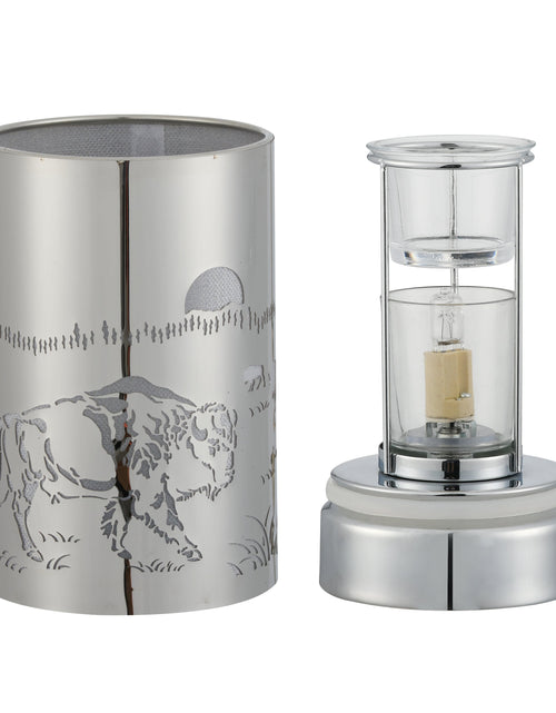 Load image into Gallery viewer, 7" touch lamp-Fragrance Wax Melts Warmer -Electric Candle Essential Oil Burner-Metal Silver Bison Table Decor by Peterson Housewares &amp; Artwares
