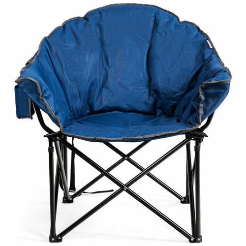 Load image into Gallery viewer, Folding Camping Moon Padded Chair with Carrying Bag-Navy
