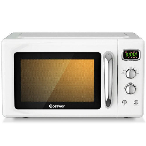 Load image into Gallery viewer, 0.9 Cu.ft Retro Countertop Compact Microwave Oven-White
