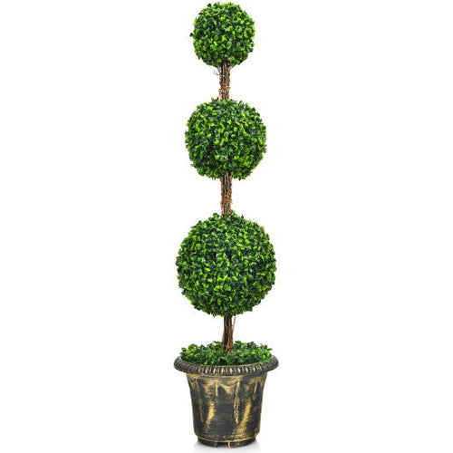 Load image into Gallery viewer, 4 Feet Artificial Topiary Triple Ball Tree Plant
