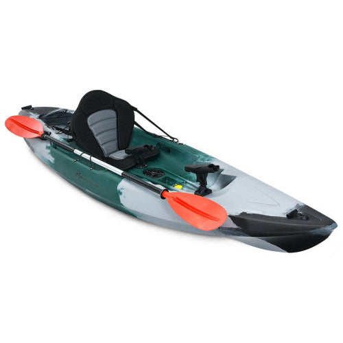 Load image into Gallery viewer, Sit-on-Top Fishing Kayak Boat With Fishing Rod Holders and Paddle-Gray

