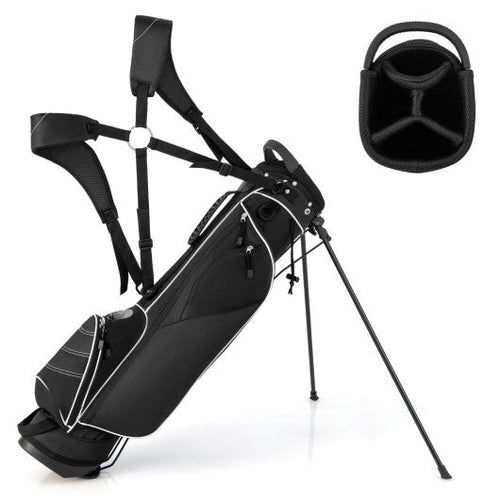 Load image into Gallery viewer, Golf Stand Cart Bag with 4 Way Divider Carry Organizer Pockets-Black

