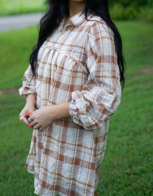 Load image into Gallery viewer, Dana Plaid Babydoll Dress by Threaded Pear
