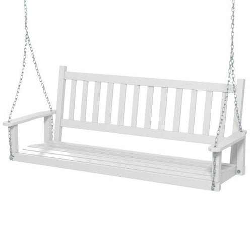 Load image into Gallery viewer, 3-Person Wooden Outdoor Porch Swing with 800 lbs Weight Capacity-White
