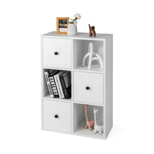 Load image into Gallery viewer, 3-Tier Bookcase with Anti-toppling Device for Living Room-White
