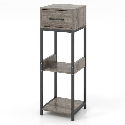 Load image into Gallery viewer, 3 Tier Tall Plant Stand with Drawer Anti-tipping Devices-Gray
