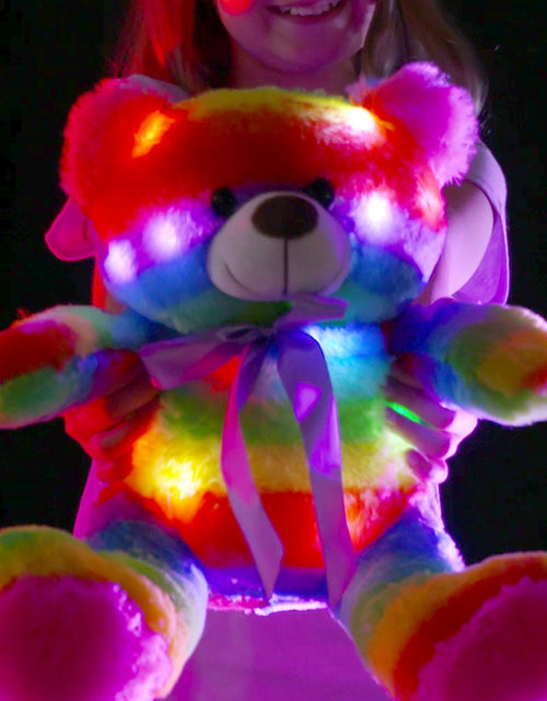 Load image into Gallery viewer, Rainbow Lites Light Up Teddy Bear Stuffed Animal Plush LED Night Light Gift Box (16 inch, Batteries Included) by The Noodley
