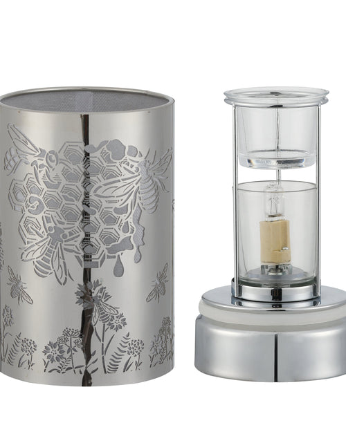 Load image into Gallery viewer, 7" touch lamp-Fragrance Wax Melts Warmer -Electric Candle Essential Oil Burner-Metal Silver Honeybee Table Decor by Peterson Housewares &amp; Artwares
