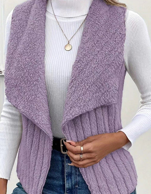 Load image into Gallery viewer, Open Front Fuzzy Vest Coat
