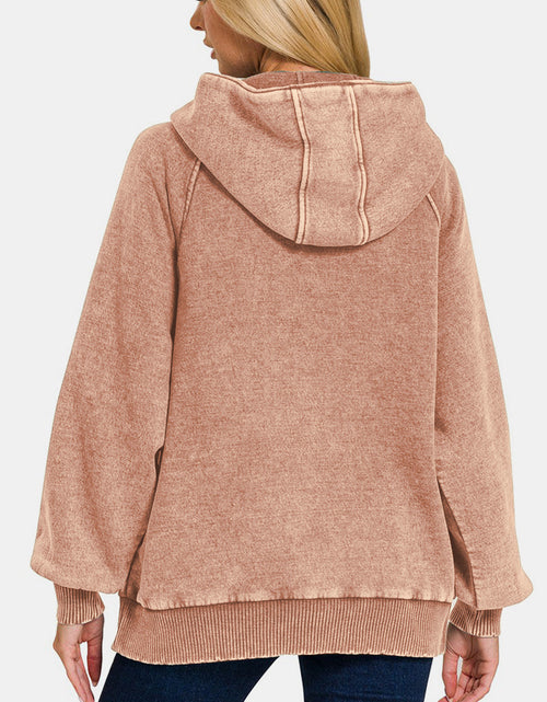 Load image into Gallery viewer, Zenana Acid Wash Fleece Kangaroo Hoodie

