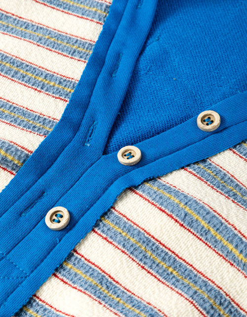 Load image into Gallery viewer, Striped Johnny Collar Long Sleeve Sweatshirt
