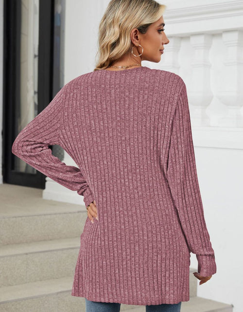 Load image into Gallery viewer, Pocketed Open Front Long Sleeve Cardigan
