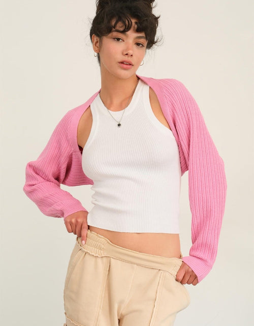 Load image into Gallery viewer, HYFVE Ribbed Knit Bolero Cardigan
