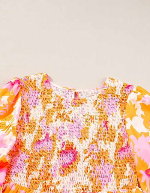 Load image into Gallery viewer, Frill Printed Long Sleeve Mini Dress
