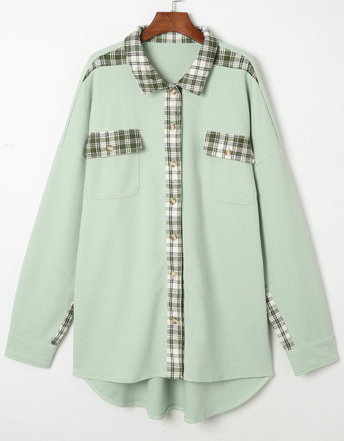 Load image into Gallery viewer, Plaid Button Down Collared Jacket
