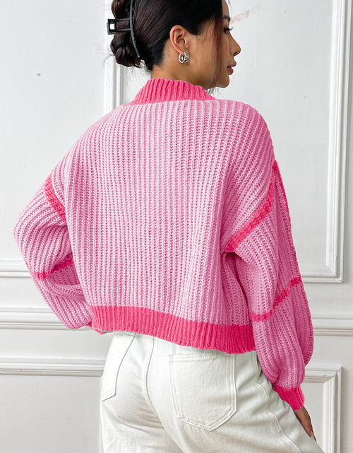 Load image into Gallery viewer, Contrast Open Front Long Sleeve Cardigan
