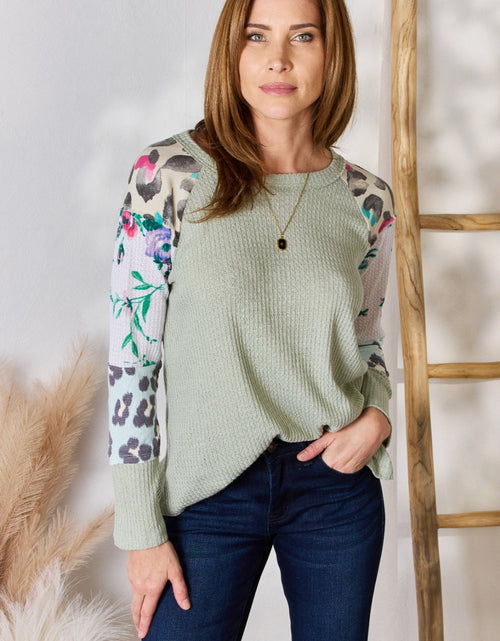 Load image into Gallery viewer, Hailey &amp; Co Full Size Printed Round Neck Blouse
