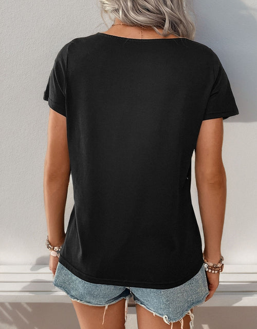 Load image into Gallery viewer, Perfee Striped Round Neck Short Sleeve T-Shirt
