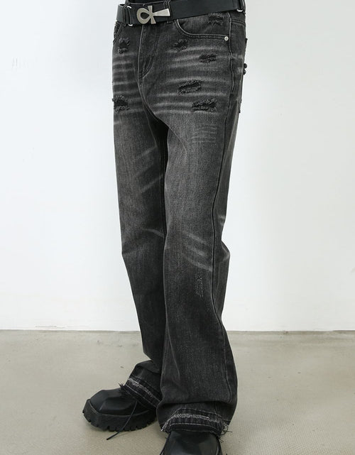 Load image into Gallery viewer, Men's Frayed Hem Bootcut Jeans

