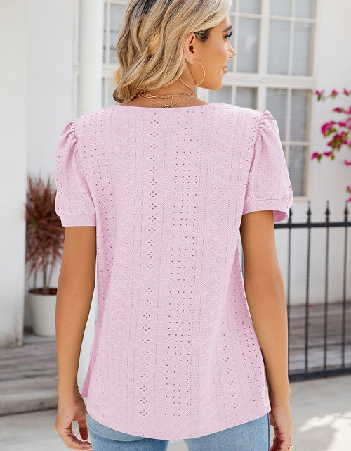 Load image into Gallery viewer, Eyelet Puff Sleeve T-Shirt
