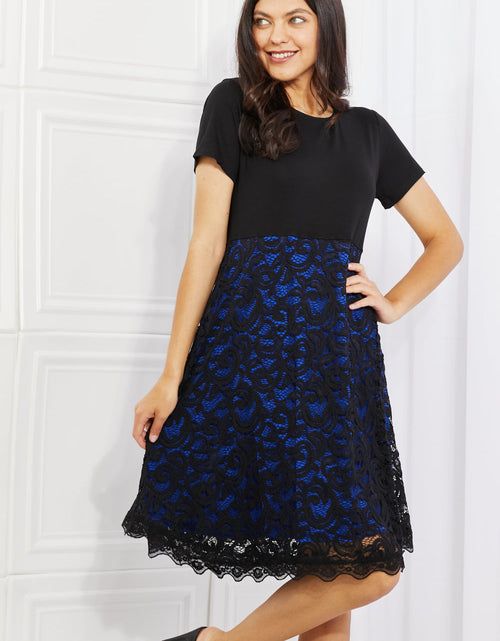 Load image into Gallery viewer, Yelete Full Size Contrasting Lace Midi Dress

