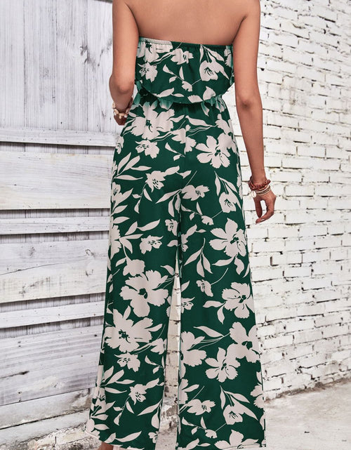 Load image into Gallery viewer, Perfee Floral Strapless Wide Leg Jumpsuit
