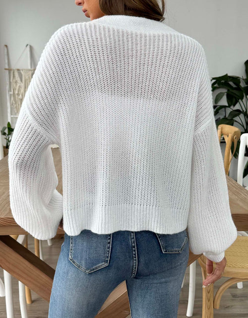 Load image into Gallery viewer, V-Neck Button Up Long Sleeve Cardigan
