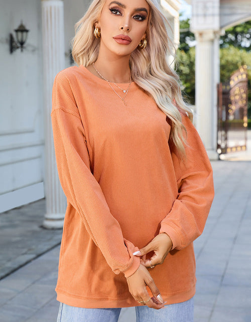 Load image into Gallery viewer, Round Neck Dropped Shoulder THANKFUL Graphic Sweatshirt
