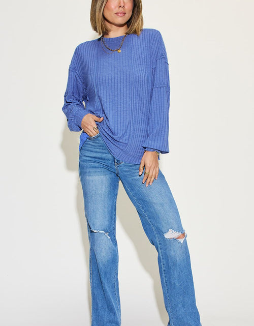 Load image into Gallery viewer, Basic Bae Full Size Ribbed Round Neck Long Sleeve T-Shirt
