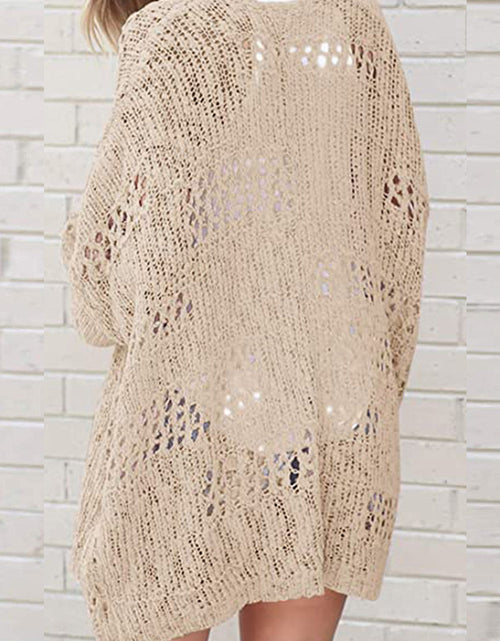 Load image into Gallery viewer, Openwork Open Front Long Sleeve Cardigan
