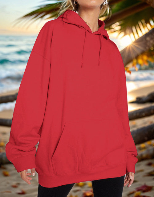 Load image into Gallery viewer, Drawstring Dropped Shoulder Hoodie
