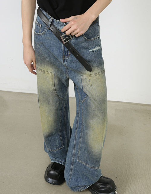 Load image into Gallery viewer, Men's Washed Wide Leg Jeans
