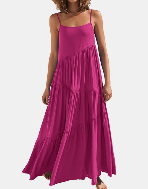Load image into Gallery viewer, Full Size Ruched Tiered Spaghetti Strap Dress
