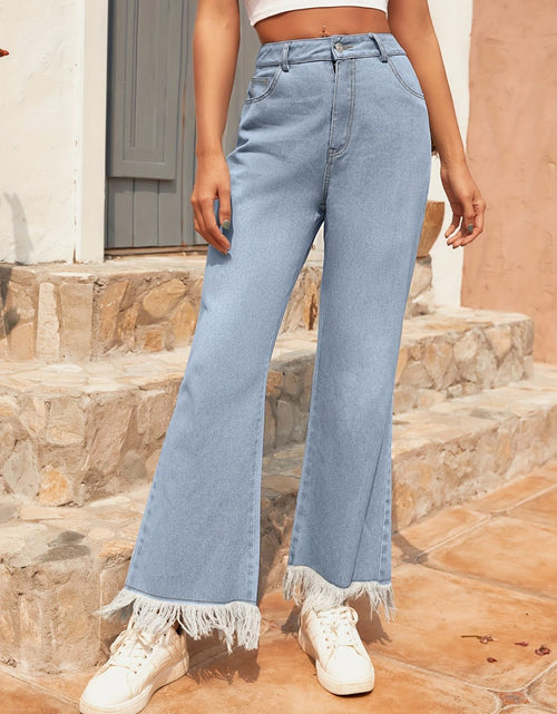 Load image into Gallery viewer, Raw Hem Bootcut Jeans with Pockets
