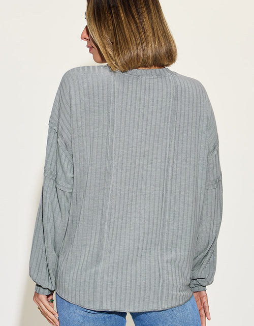 Load image into Gallery viewer, Basic Bae Full Size Ribbed Round Neck Long Sleeve T-Shirt
