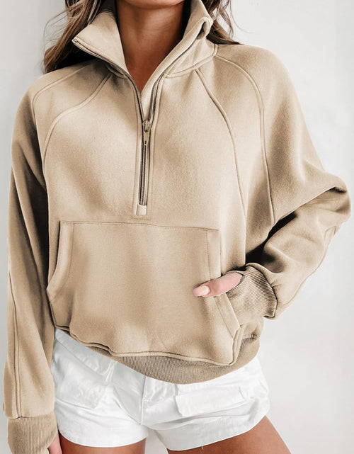 Load image into Gallery viewer, Half Zip Long Sleeve Sweatshirt
