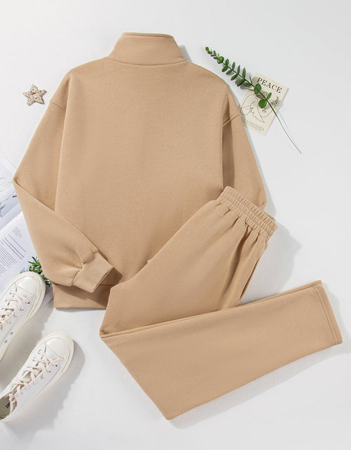 Load image into Gallery viewer, Half Snap Turtleneck Top and Pants Active Set
