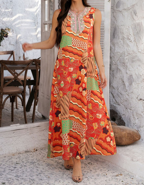 Load image into Gallery viewer, Devine Printed Sleeveless Maxi Dress
